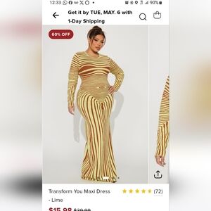 Transform You Maxi Dress - Yellow and Brown